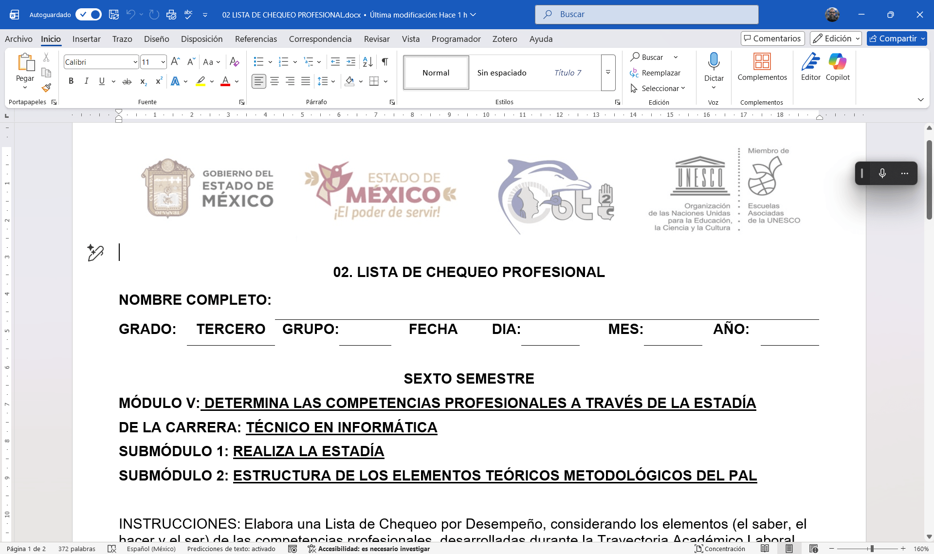 02 LISTA DE CHEQUEO PROFESIONAL – MODULO 5