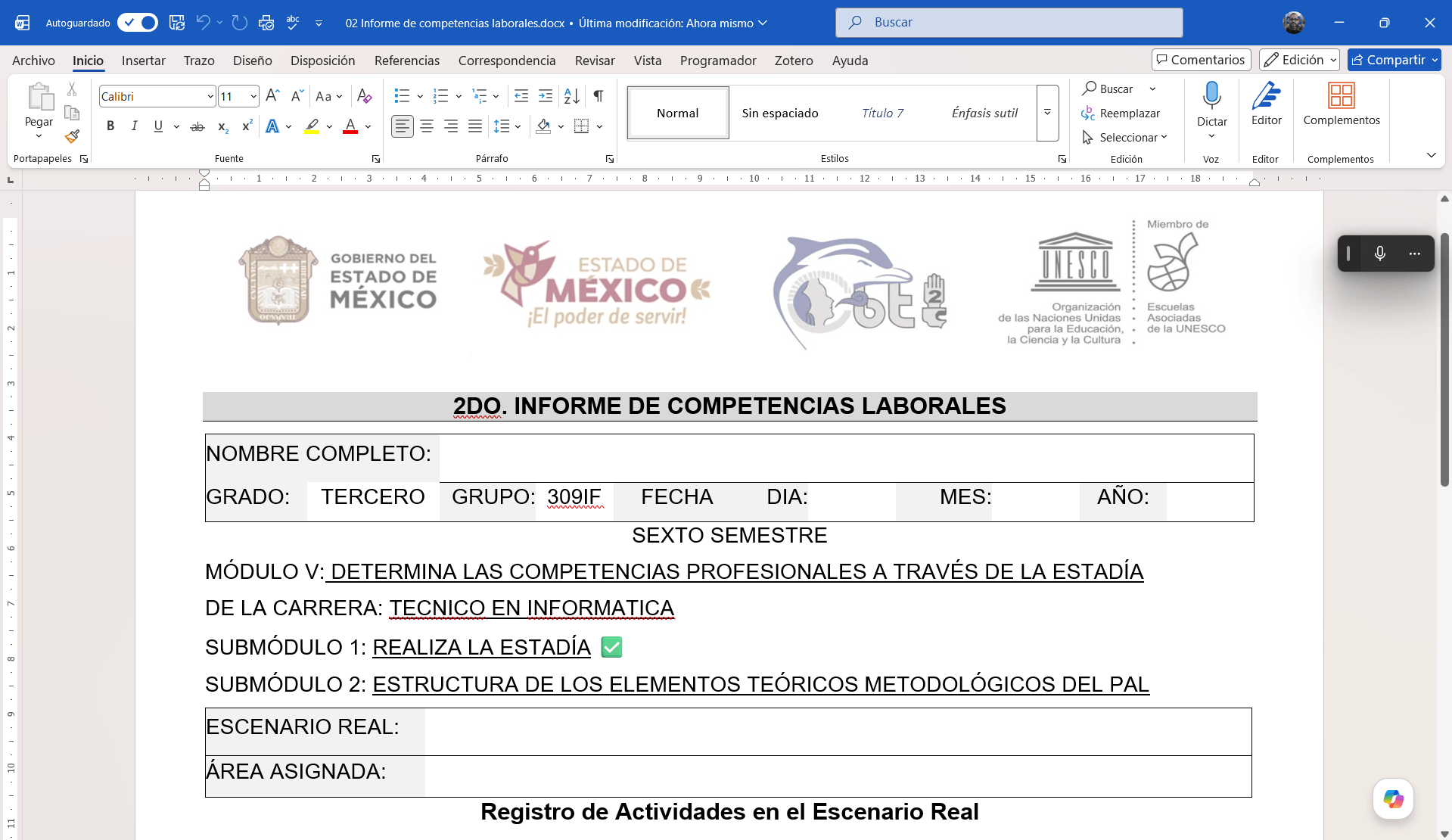 2DO. INFORME DE COMPETENCIAS LABORALES