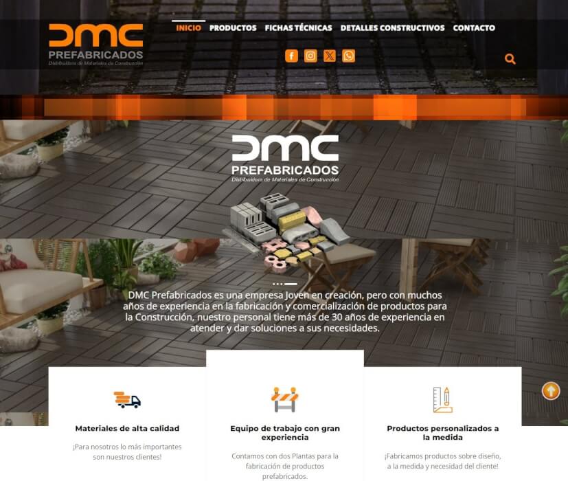 ¡Nuevo sitio web para DMC Prefabricados!