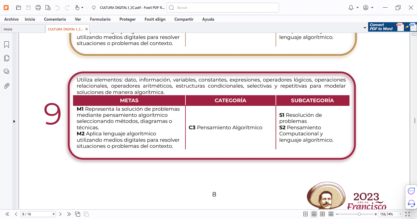 Cultura Digital 1 – Progresión 9 – 2024 2025