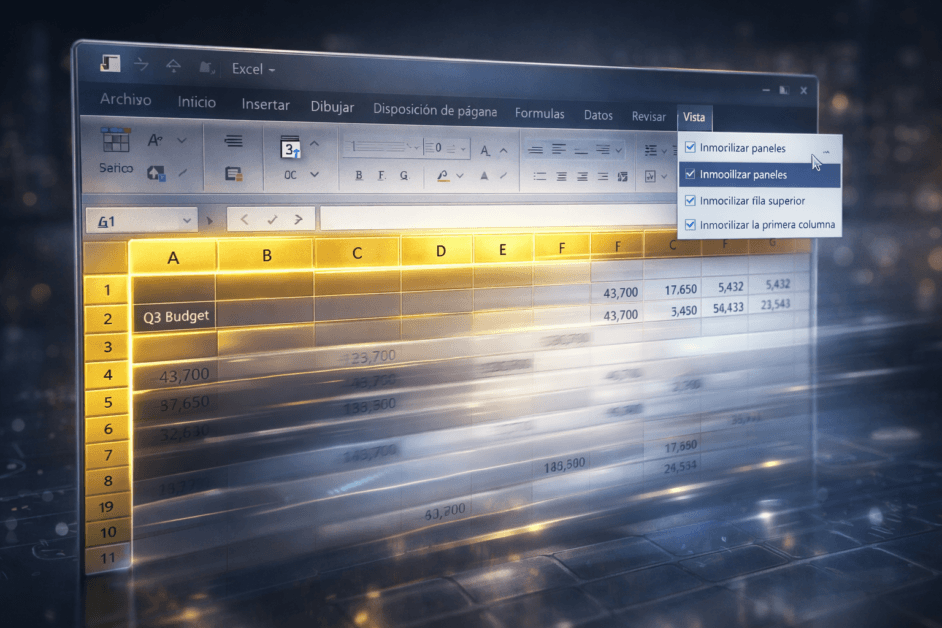 Cómo inmovilizar filas y columnas en Excel (Congelar paneles)