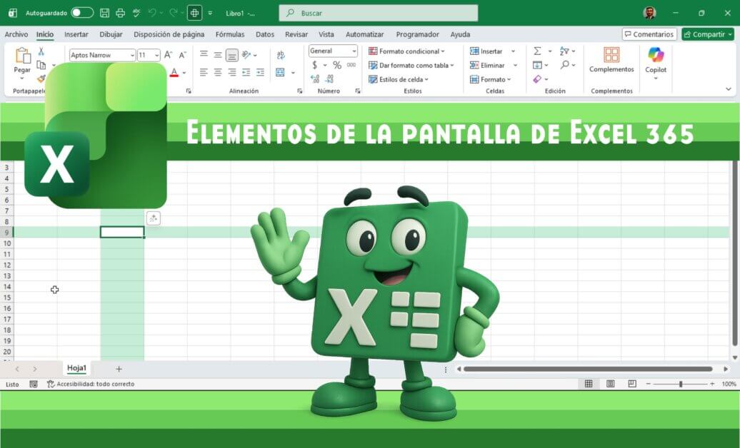 Conoce tu espacio de trabajo: Guía visual de la Interfaz de Excel 365 (y para qué sirve cada parte)