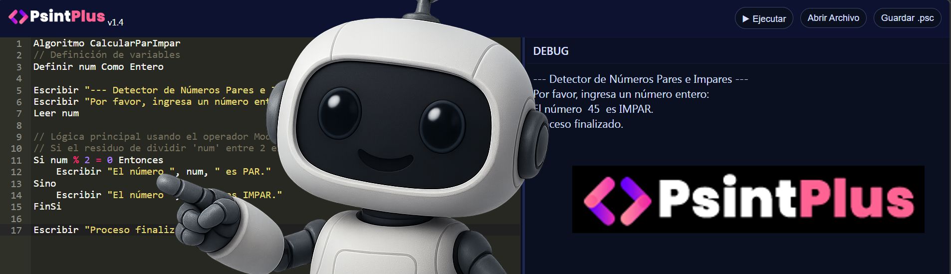 PSeInt sin instalar (PsintPlus), desde el navegador y para celular